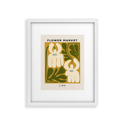 Flower Market Lima, Retro Eclectic Floral Print Framed Art Print Gallery Image 26