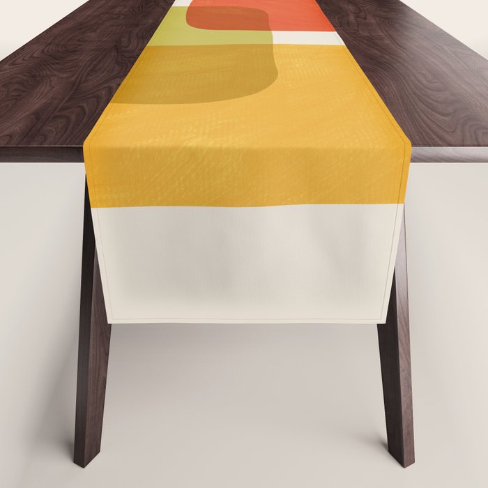 Colorful Stones Yellow Orange Blue Green Table Runner Gallery Image 1