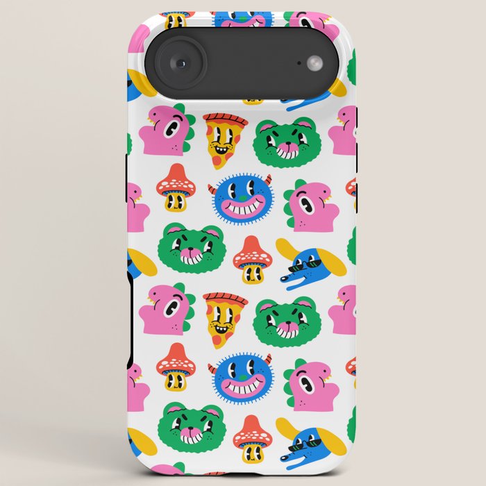 Funny retro cartoon character mascot pattern iPhone Case Gallery Image 6