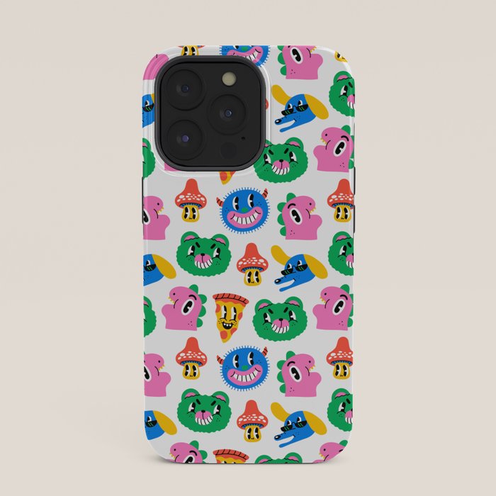 Funny retro cartoon character mascot pattern iPhone Case Gallery Image 35