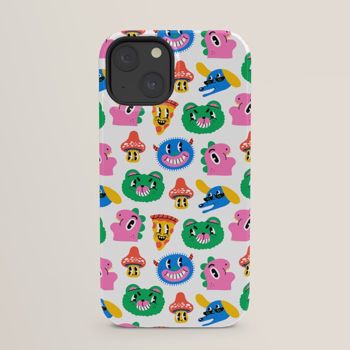 Funny retro cartoon character mascot pattern iPhone Case Gallery Image 21
