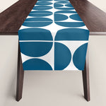 Mid Century Modern Blue Square Table Runner Gallery Image 1