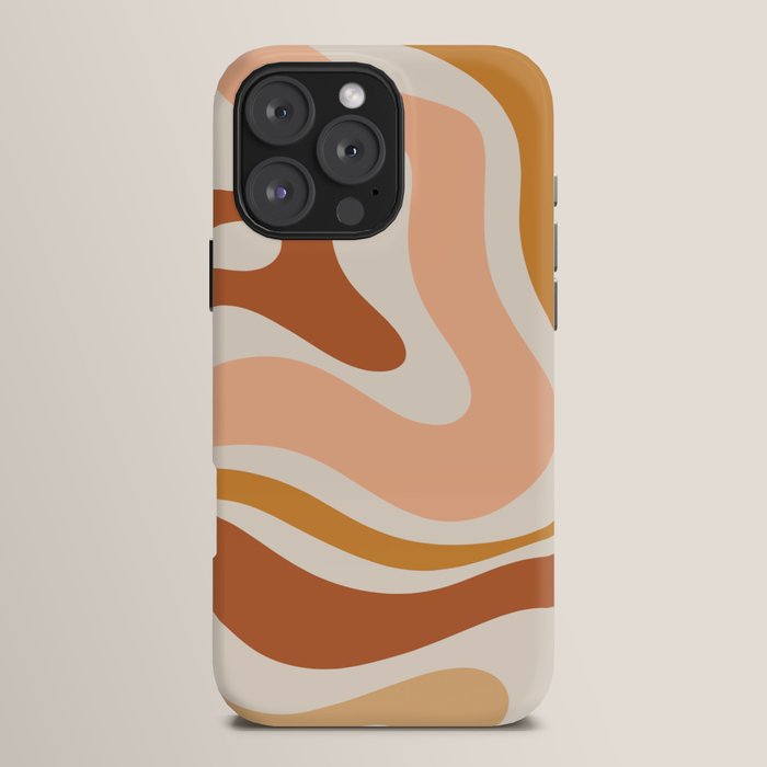 Modern Retro Liquid Swirl Abstract Square in Terracotta Earth Tones iPhone Case Gallery Image 16