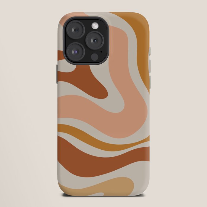 Modern Retro Liquid Swirl Abstract Square in Terracotta Earth Tones iPhone Case Gallery Image 12