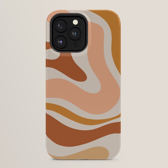 Modern Retro Liquid Swirl Abstract Square in Terracotta Earth Tones iPhone Case Gallery Image 24