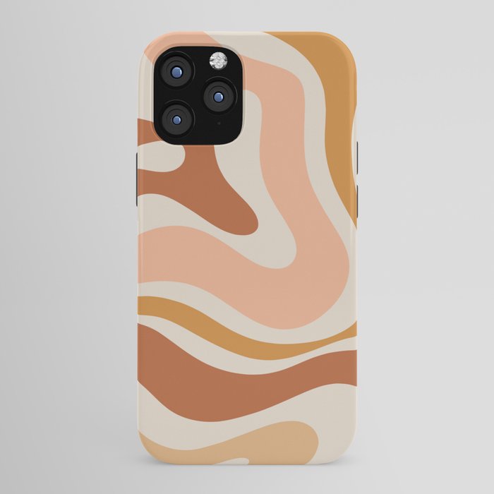 Modern Retro Liquid Swirl Abstract Square in Terracotta Earth Tones iPhone Case Gallery Image 43