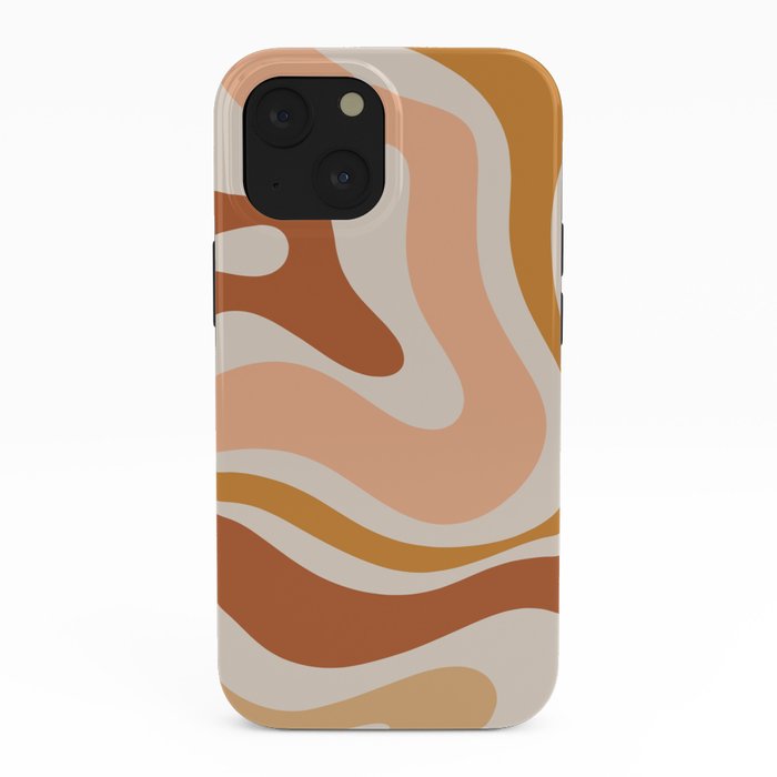Modern Retro Liquid Swirl Abstract Square in Terracotta Earth Tones iPhone Case Gallery Image 38
