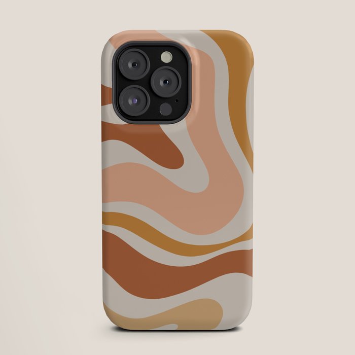 Modern Retro Liquid Swirl Abstract Square in Terracotta Earth Tones iPhone Case Gallery Image 19