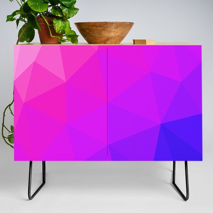Magenta and Violet Low Poly Pattern Credenza Gallery Image 2
