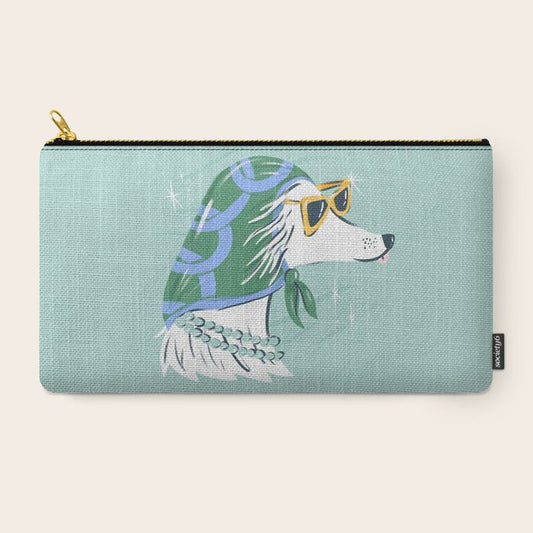 Chic Afghan Hound Dog Illustration Carry All Pouch Gallery Image 2