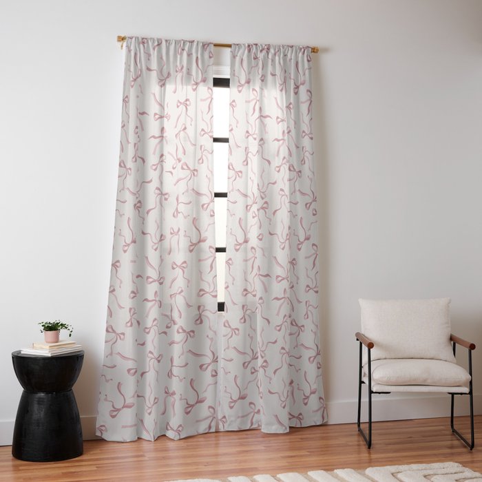 Coquette Pink Bows Window Curtain Gallery Image 10