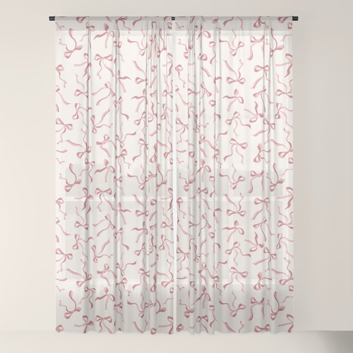 Coquette Pink Bows Window Curtain Gallery Image 22