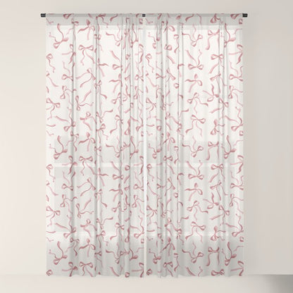 Coquette Pink Bows Window Curtain Gallery Image 22