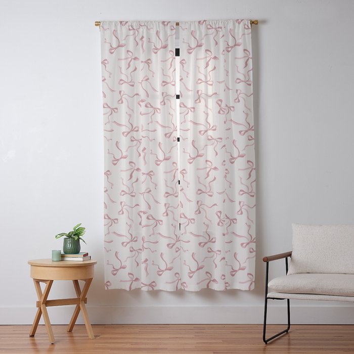 Coquette Pink Bows Window Curtain Gallery Image 13