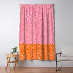 Pink and Orange Painted Smudge Dots Minimalist Color Block Window Curtain Gallery Image 1