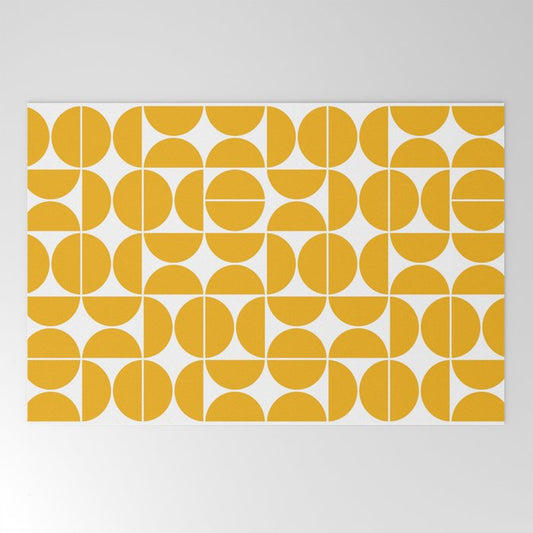 Mid Century Modern Geometric 04 Yellow Welcome Mat Gallery Image 2