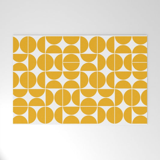 Mid Century Modern Geometric 04 Yellow Welcome Mat Gallery Image 1
