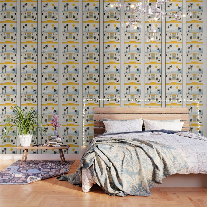 Palm Springs Home â Yellow & Blue Wallpaper Gallery Image 1