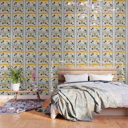 Palm Springs Home â Yellow & Blue Wallpaper Gallery Image 2