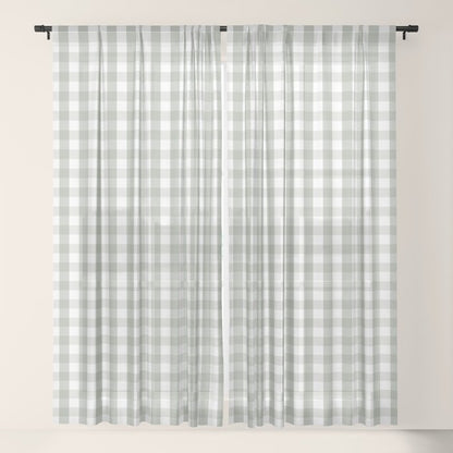 Desert Sage Grey Green and White Gingham Check Window Curtain Gallery Image 17