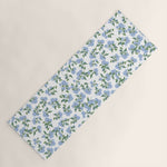 Hydrangea blue flowers, botanicals, blue and white floral Yoga Mat Gallery Image 1