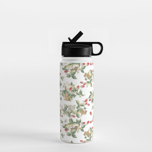 Strawberry fields bunnies Water Bottle Gallery Image 1
