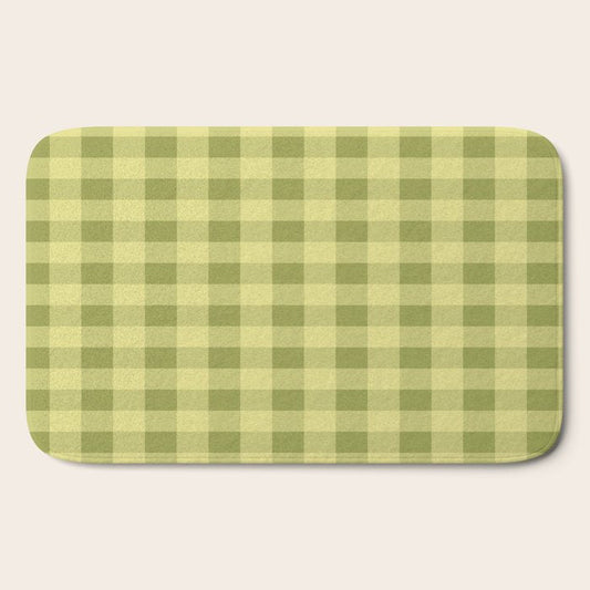 Gingham Large Lime Green Bath Mat Gallery Image 2