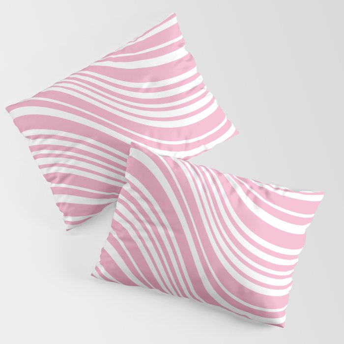 Wavy Stripes XXXI - Pastel Pink Pillow Sham Gallery Image 1