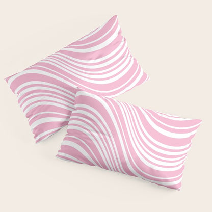 Wavy Stripes XXXI - Pastel Pink Pillow Sham Gallery Image 4