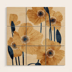 Poppies flowers watercolor Wood Wall Art Gallery Image 1