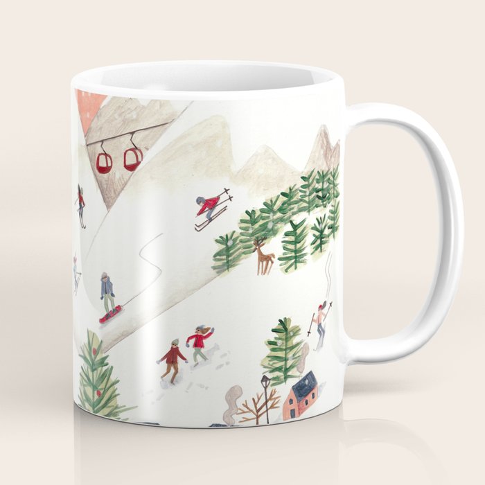 Skiing in snow mountains Coffee Mug Gallery Image 1