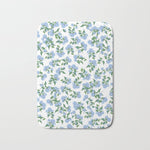 Hydrangea blue flowers, botanicals, blue and white floral Bath Mat Gallery Image 1