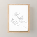 Butterflies on the Palm of the Hand Mini Art Print Gallery Image 1