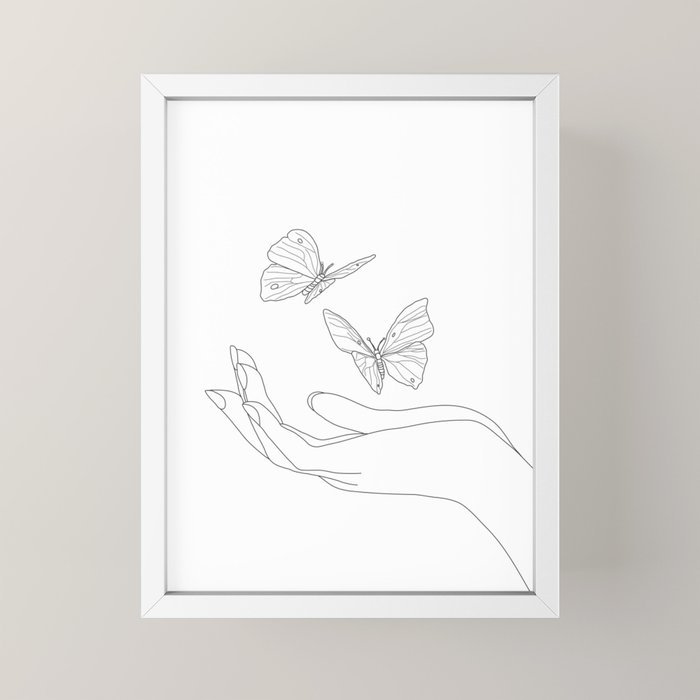 Butterflies on the Palm of the Hand Mini Art Print Gallery Image 4