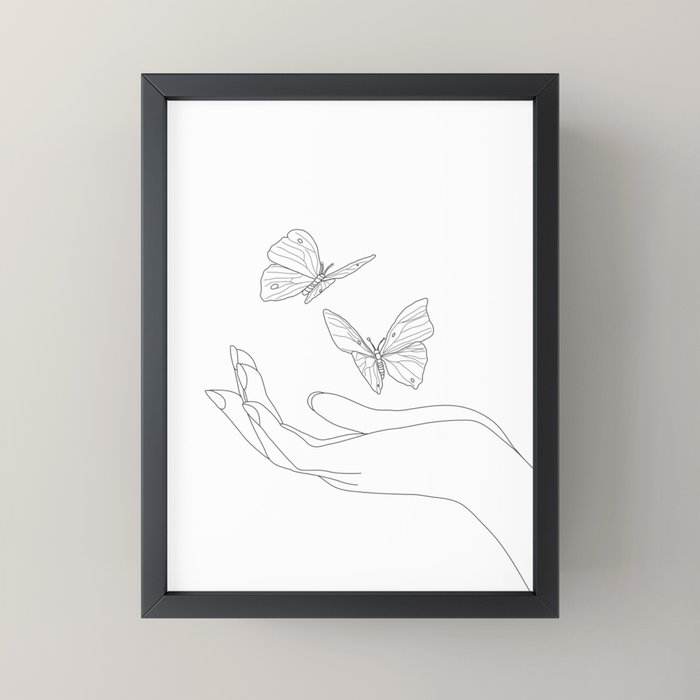 Butterflies on the Palm of the Hand Mini Art Print Gallery Image 3
