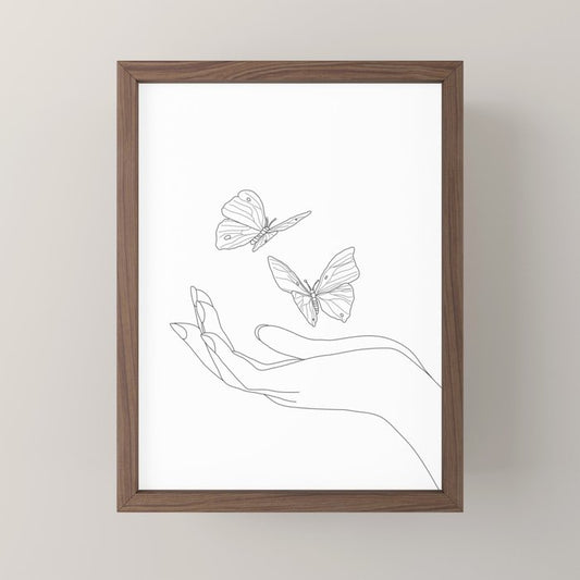Butterflies on the Palm of the Hand Mini Art Print Gallery Image 2
