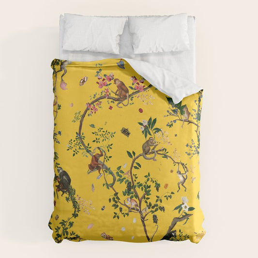 Monkey World Yellow Duvet Cover Gallery Image 1