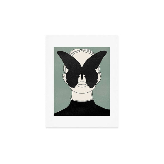 BLACK BUTTERFLY Line Drawing Art Print Gallery Image 2