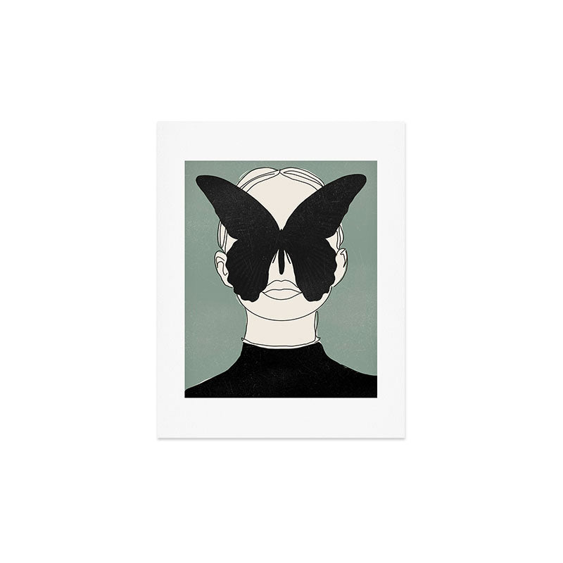 BLACK BUTTERFLY Line Drawing Art Print Gallery Image 3