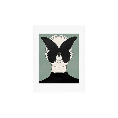 BLACK BUTTERFLY Line Drawing Art Print Gallery Image 3
