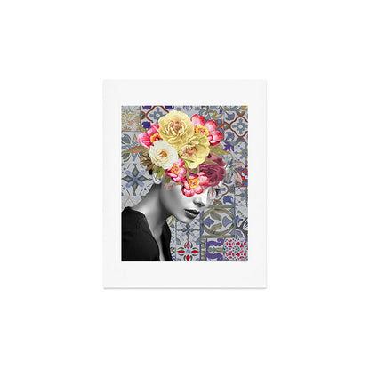 collage art-girl with flowers Art Print Gallery Image 3