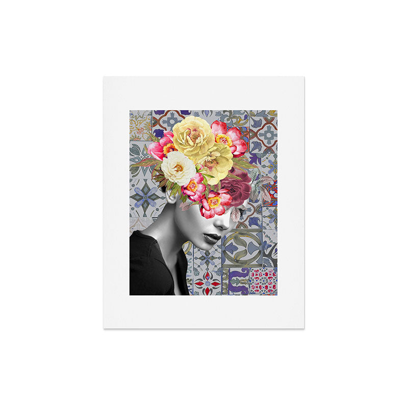 collage art-girl with flowers Art Print Gallery Image 6