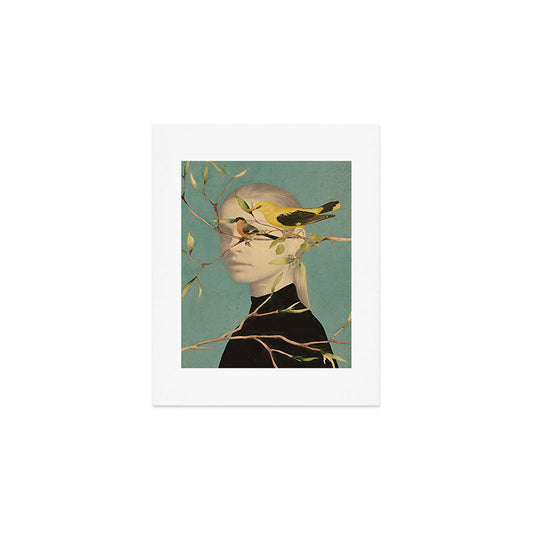 Woman and Birds Art Print Gallery Image 1