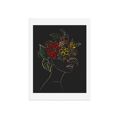 woman with flowers 8 Line Art Art Print Gallery Image 7