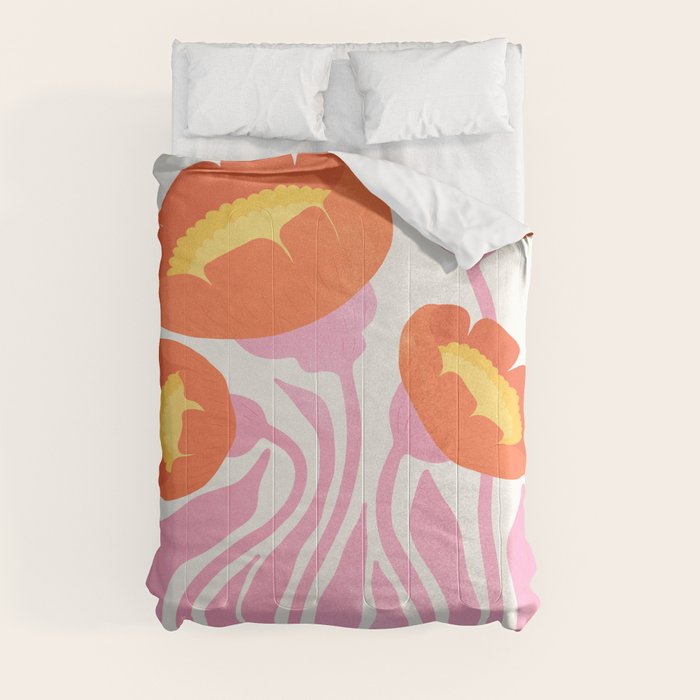 Coral Cosmos: Les Fleurs | Flower Market 05 | Spring Summer 23 Comforter Gallery Image 8