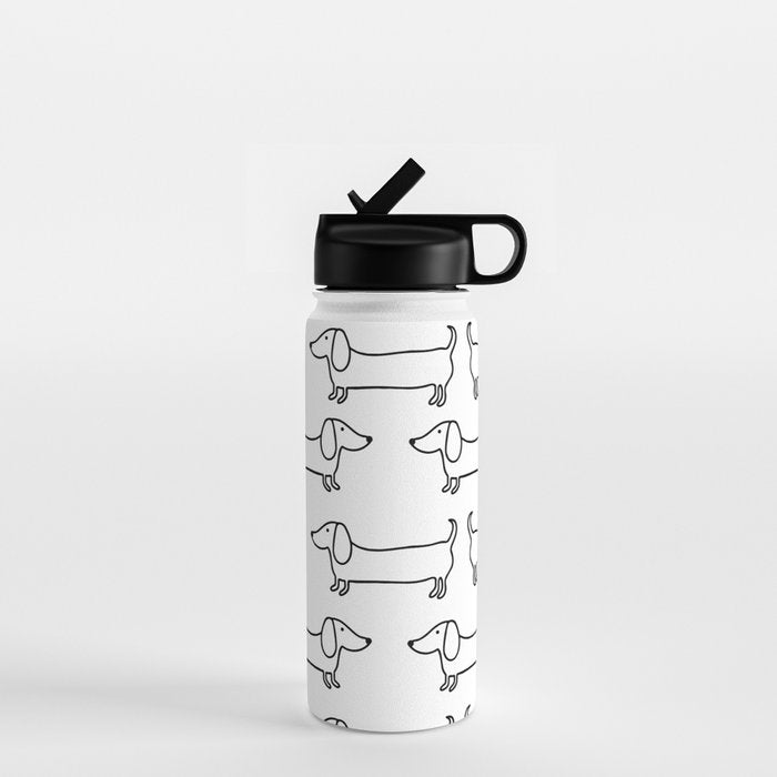 Dachshund in black-white Water Bottle Gallery Image 1