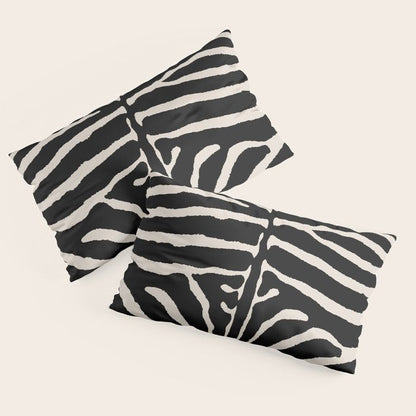 Zebra Wild Animal Print 237 Black and Linen White Pillow Sham Gallery Image 2