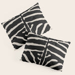 Zebra Wild Animal Print 237 Black and Linen White Pillow Sham Gallery Image 1