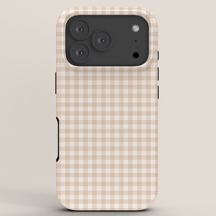 Gingham Plaid Pattern - Warm Neutral Tan iPhone Case Gallery Image 7