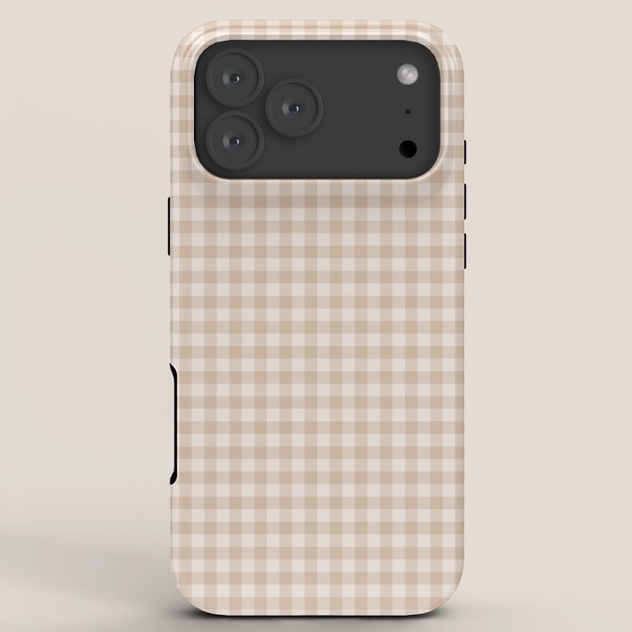 Gingham Plaid Pattern - Warm Neutral Tan iPhone Case Gallery Image 8